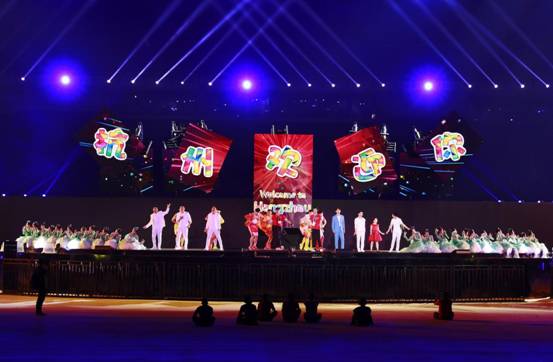 大丰自主研发的智能舞屏在雅加达亚运会闭幕式亮相